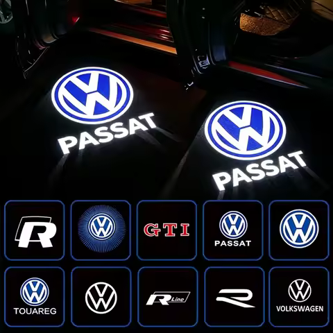 2Pcs HD Laser Door Welcome Projector Logo Lights Fit VW Teramont Touareg 7P CC T-Roc Arteon Phideon 