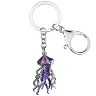 Enamel Alloy Cute Octopus Keychain Ocean Keyrings For Women Girls Bag Wallet Charms Gifts