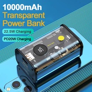 WEKOME 20000mAh Transparent PowerBank PD20W Mini Portable Battery QC 22.5W Quick Charger for iPhone 8-14 Promax Samsung Huawei Yellow 10000mAh