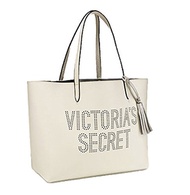 Victoria s Secret Double Strap Tote Bag Perforated VS logo White
