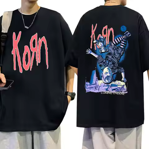 Korn Coming Undone T Shirt Vintage Metal Gothic Rock Band T Shirts Men Women Summer Short Sleeve Ove