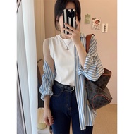 Solid Color Simple Inner Layered I-Shaped Vest Women Outer Wear Covering Breasts Slim-fit All-Match 