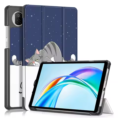 For Funda Honor Pad X7 (2025) Case JMS-W09 8.7" Tablet PC Tri-folded Stand Cover with Hard Back Coqu
