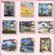 Creative Oil Painting Van Gogh's Work Enamel Pin Field Starry Sky Cat Enamel Brooch Souvenir Metal Badge Accessories Gift for Friends