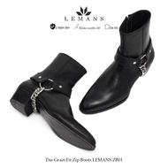 [ MUA 1 ĐƯỢC 4 ĐÔI] Giày da bò Zip (Harness) Boots LeMans ZB01B tặng đai xích tạo 3 đôi Harnes Boots