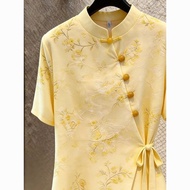 New Chinese Retro Temperament T-Shirt 2026 Pregnant New Style Beautiful Stand-Up Collar Laced-Up Sho
