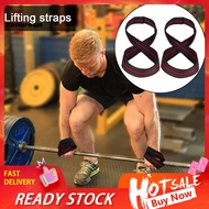 <rainbrown> Barbell Grip Straps Gym Wrist Straps 2pcs Figure 8 Lifting Straps Anti-slip Weightliftin