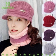 HUAYUEJI Knitted Hat, Ear Guard Knitted Peaked Cap, Fashion Keep Warm Windproof Pumpkin Beret Hat Wo