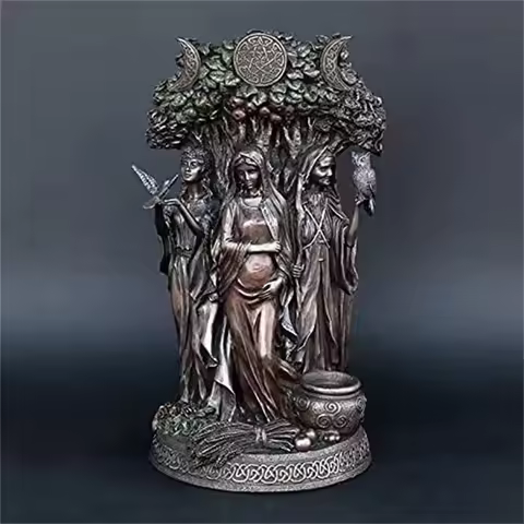 Resin Art Greek Goddess Statue Figurine Ancient Greek Religious Hecate Goddess Sculpture Home Decor 