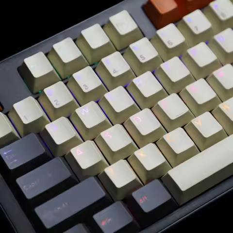 Carbon Cherry Profile 147 Keys Doubleshot Backlit Shine Through PBT Keycaps For MX Mechanical Keyboa