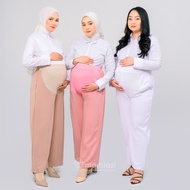 Momiasi - Celana Ibu Hamil Scuba Kulot Panjang Jumbo Wanita Bumil Maternity Pants Kulot Premium