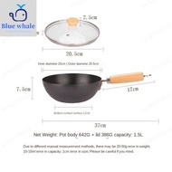 【In stock】[]680g Pure Cast Iron Skillet PFOA Free  Frying Wok/Non stick Iron Wok LQ3L U5ZU
