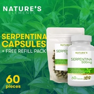 Organic Serpentina Capsules (60 Capsules) + FREE Serpentina Capsules Refill Pack Herbal Supplements