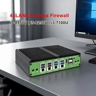Fanless Mini PC 4x Intel Gigabit NIC Core i7 8550U i5 8250U i3 Firewall Appliance 8*USB 6*COM 3*Disp