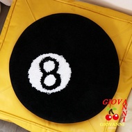 GIOVANNI 8 Ball Rug, Plush Anti-slip 8 Ball Carpet, Creative Black Skin Friendly Round 8 Ball Mat Ho
