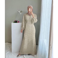 PROMO Shofie Korean Dress Baju Gamis Muslim Motif Bunga Kecil Remaja