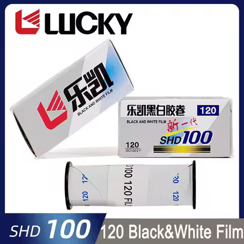 CHINA LUCKY SHD100 120 Black and White Film ISO100/21° Black and White Negative Film For HOLGA Retro