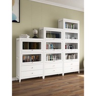 American Bookcase Bookshelf with Drawer with Glass Door Rack Floor-standing Free Combination Simple 