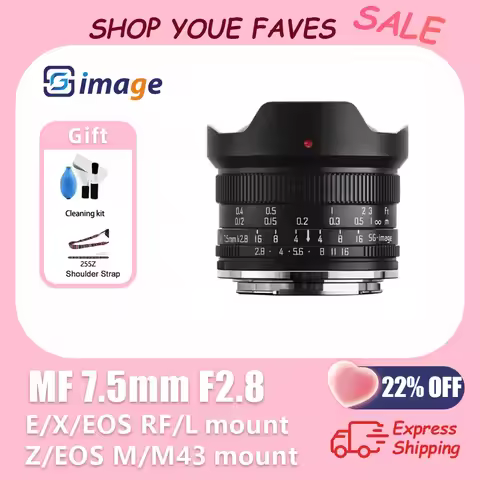 SG Image 7.5mm F2.8 Wide Angle Fisheye Manual Lens for Sony E Nikon Z Canon EOS R RF EOS M Sigma Lei