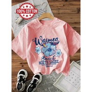 2025 NEW Women's Vintage-Inspired Hawaii North Shore Graphic T-Shirt D48Z