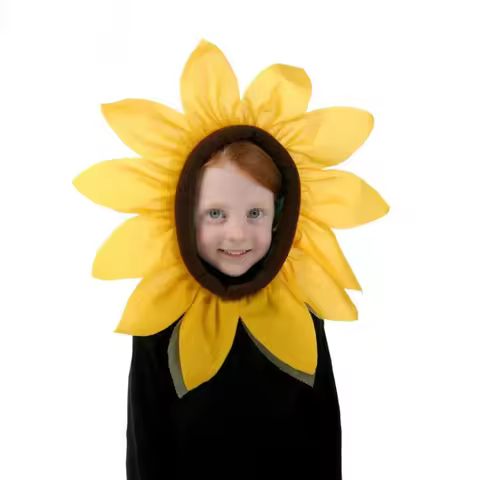 Plants vs Zombies Sunflower Costume Funny Sunflower Headpiece Outfit for Kids Adults Halloween Carni