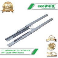 ecoWARE 717 Undermount Full Extension Soft Close Drawer Slide Office Drawer Slide Rail