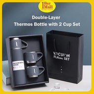 Double-Layer Stainless Steel Vacuum Thermos Bottle Travel Mug Business Trip Water Bottle With Cup Se