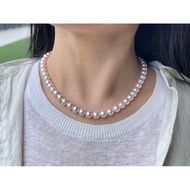 pinkish wite 7.5mm akoya pearl strand necklace, Japanese seawater pearl, bridal necklace, wedding