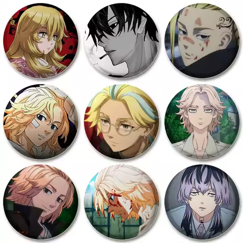 Tokyo Revengers Badges Haitani Brothers Ran Rindo Figures Anime Brooches Tintu Four Heavenly Kings P