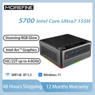 MOREFINE S700 Intel Core Ultra 7 155H/ Ultra 9 285H Mini PC 96GB DDR5 5600 MHz DDR5 2.5G Dual LAN Ar