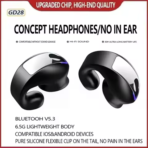 BT Earphone Clip On Monaural Inear Motion Stereo Bone Conduction Gd28 Business Wireless Earphone Min