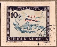 PW533-PERANGKO PRANGKO INDONESIA WINA POS UDARA REPUBLIK 10s,USED