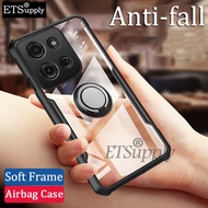 Phone case Moto G86 Power Hard Clear Transparent Shockproof Armor Car Adsorb Holder Ring Back Cover 