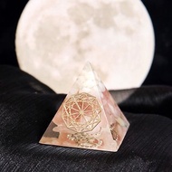 【月亮石+粉水晶】奧根能量塔Orgonite (6cm/5cm/4cm)