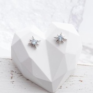 藍托帕石925純銀星芒耳環