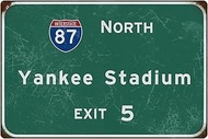 Interstate 87 North Yankee Stadium EXIT 5 Metal Street Sign Vintage Wall Art Decor Bar Home Garage A
