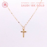 ▽✓Cod Pawnable 18K Legit Original Pure Saudi Gold Half Cross Crucifix Necklace
