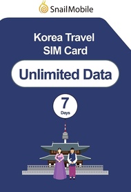 SnailMobile South Korea Travel SIM Card 7 Days 4GB 4G/LTE + Unlimited Data