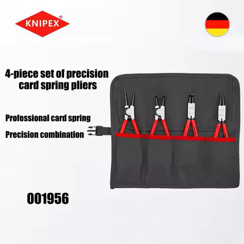 KNIPEX 4-piece set of snap spring pliers, storage tool kit for internal and external snap spring pli