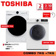 [Combo Deal]Toshiba Real Inverter Washer 7KG + Toshiba Sensedry Tumble Dryer 7KG