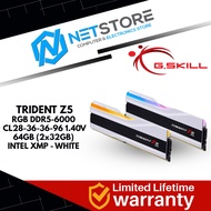 G.SKILL TRIDENT Z5 RGB DDR5-6000 CL28-36-36-96 1.40V 64GB (2x32GB) INTEL XMP - WHITE - F5-6000J2836G
