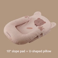 Sunveno Newborn Nursing Baby Pillow Slope Pad 0-2 Year Milk Anti-spit Pillow for Sleeping/Feeding Br
