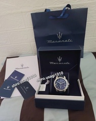 (全新有盒，順豊免運自取) 瑪莎拉蒂 Maserati 石英日本進口機芯 寶藍錶盤腕錶 礦物強化玻璃鏡面手錶 夜幕藍 R8551121003
