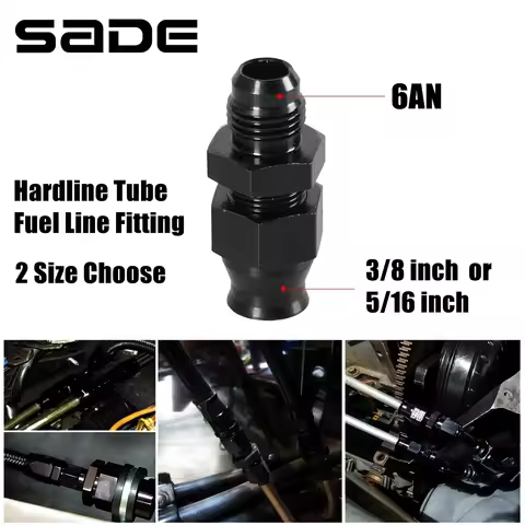 1Pcs Straight 6AN AN6 Male to 3/8", 6AN AN6 Male to 5/16" Hardline Tube Hose Fitting Adapter Fuel Li