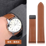 สายนาฬิกาแม่เหล็กหนังแท้สีดำสำหรับผู้ชายเหมาะกับคาสิโอ Huawei Armani Meidu Longines Omega Seagull CK