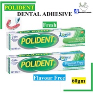 Polident Denture Adhesive Cream Flavour Free/Fresh (20GM OR 60GM) or MULTIDENT 60GM