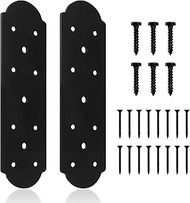 I Shape Steel Flat Bracket, 2 Pcs 10" X 3" Flat Fixing Mending Plates Black Flat Repair Plate Bracke