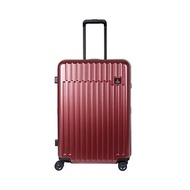 【CROWN】防盜拉鍊 26吋 行李箱 碳纖紋路 紅色