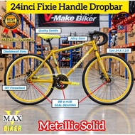 Basikal Fixie VEEGO 24inci Brake Disc Depan/Belakang Sesuai 12 Keatas