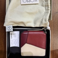 【LOEWE 羅威】Puzzle Compact Zip 拉鍊短夾 紅色